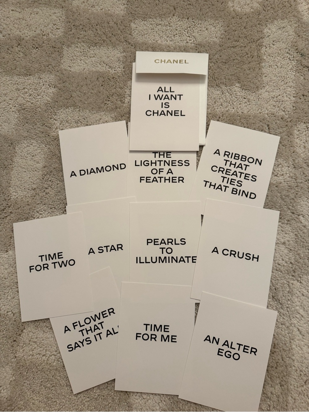 Authentic Chanel Boutique Cards